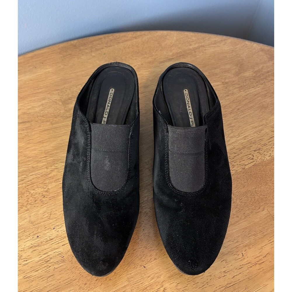 Donald J Pliner Rasha Black Suede Wedge Mules Size 8M